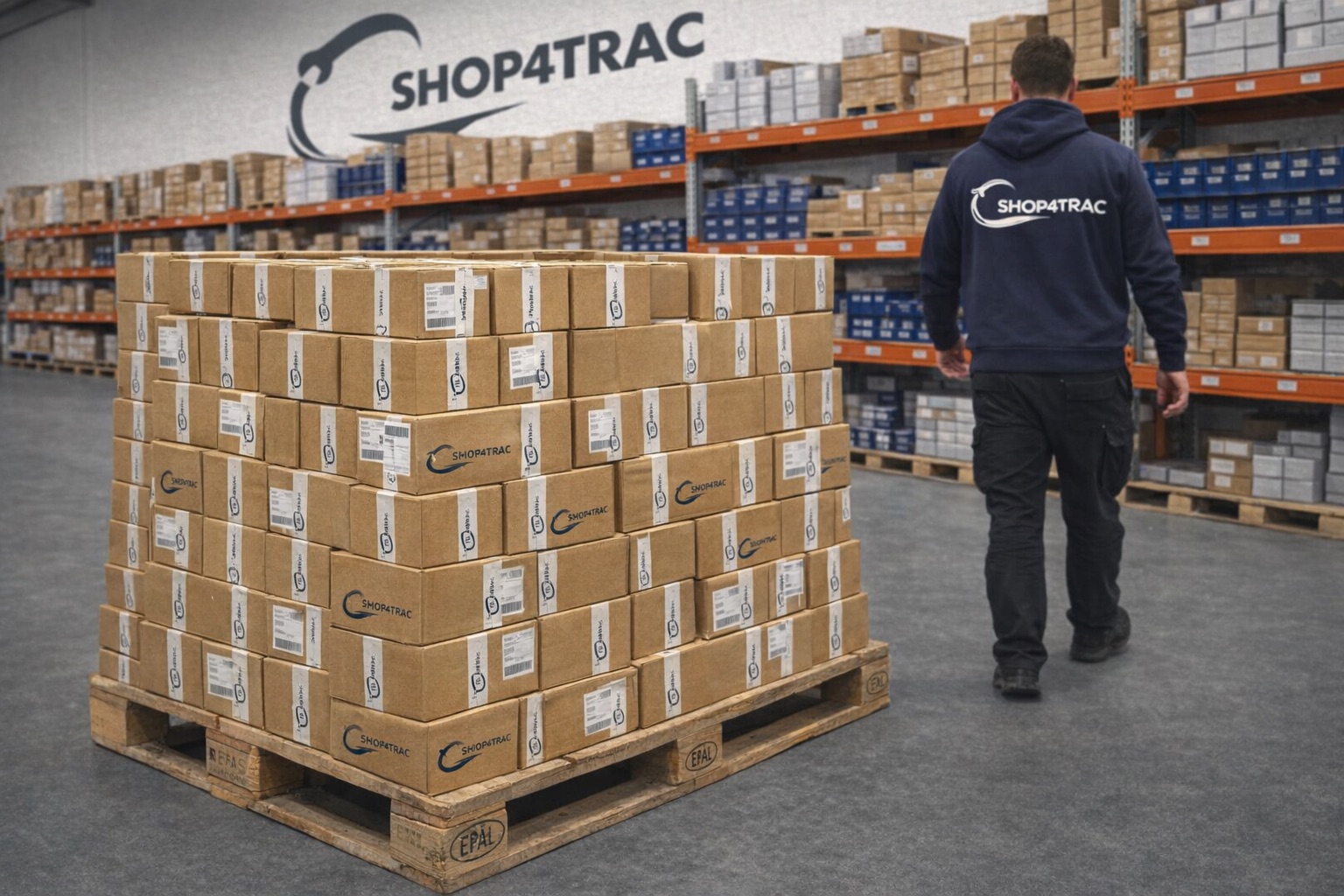 Parts4Boats warehouse racking with inventory