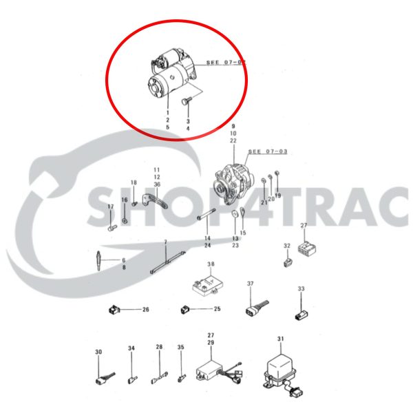 Starter Motor Mitsubishi L2A / L2E / L3A / L3E – Vetus &amp; Solé Diesel Marine Engine