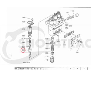 Plunger / injection element Beta Marine Beta 28 / Beta 30 – Nanni N3.30 – Universal M-25XPB