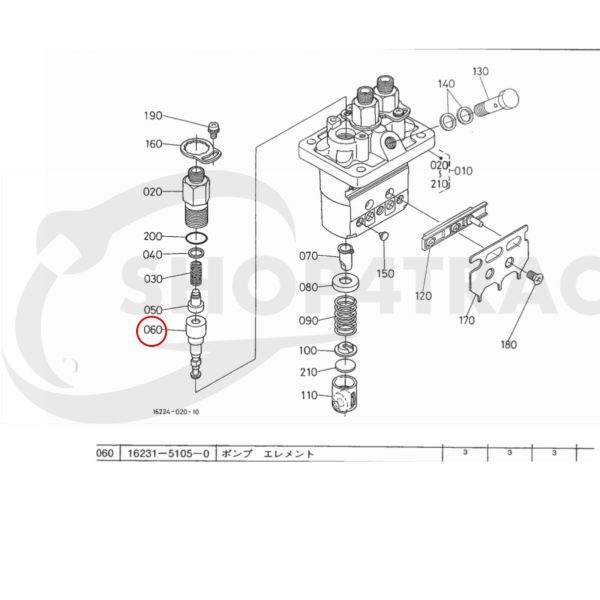 Plunger / injection element Beta Marine Beta 28 / Beta 30 – Nanni N3.30 – Universal M-25XPB