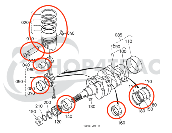 Engine Overhaul Kit – Beta Marine Beta 10 &amp; Beta 14 | Nanni N2.10 · N2.14 | Phasor LP1-3.5