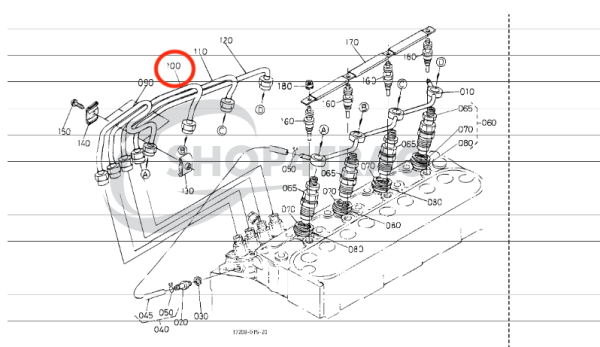 Injection line / pressure line 16271-53722 Beta Marine Beta 28 / Beta 30 – Nanni N3.30 – Universal M-25XPB