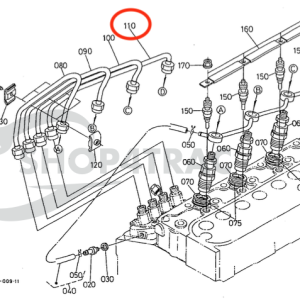 Injection line / pressure line 16271-53742 Beta Marine Beta 28 / Beta 30 – Nanni N3.30 – Universal M-25XPB