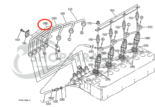 Injection line / pressure line 16271-53732 Beta Marine Beta 28 / Beta 30 – Nanni N3.30 – Universal M-25XPB