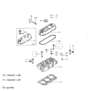 Cylinder Head Bolt Solé Diesel Mini 26 – Vetus M3.09 | M3.28 – Craftsman Marine CM3.27 – JF Marine Power JF6-1500