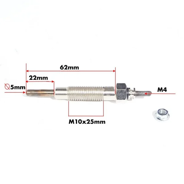 Glow Plug Solé Diesel Mini 33 | Mini 44 | Mini 55 – Vetus M4.15 | M4.17 – Craftsman Marine CM4.42 – JF Marine Power JF10 | JF15