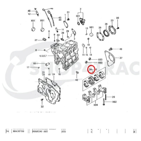 Main Bearing Set Solé Diesel Mini 26 – Vetus M3.09 | M3.28 – Craftsman Marine CM3.27 – JF Marine Power JF6-1500
