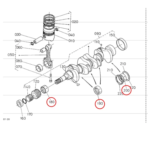 Main Bearing Set Beta Marine Beta 28 | Beta 30 | Beta 35 | Beta 38 – Nanni N3.30 | N4.38 – Universal M-25XPB | M-35B