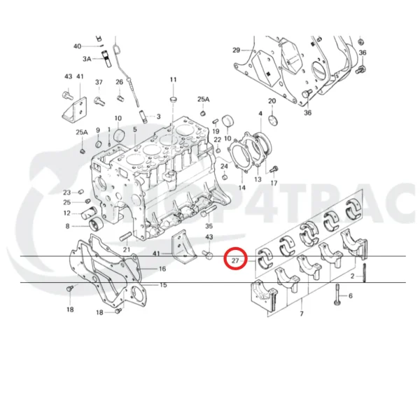 Main Bearing Set Solé Diesel Mini 44 | Mini 55 – Vetus M4.15 | M4.17 – Craftsman Marine CM4.42 – JF Marine Power JF15