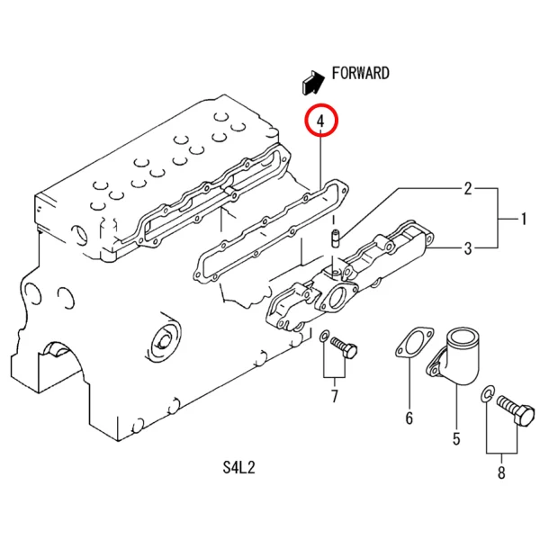 Inlet Manifold Gasket Solé Diesel Mini 44 | Mini 55 – Vetus M4.15 | M4.17 – Craftsman Marine CM4.42 – JF Marine Power JF15