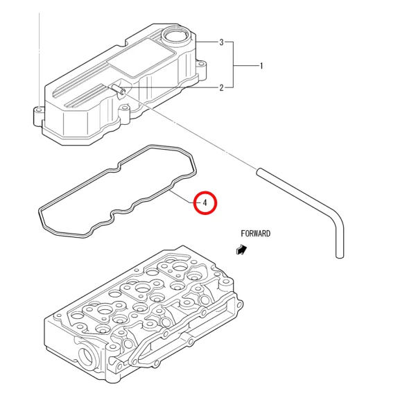 Cylinder Head Cover Gasket Solé Diesel Mini 44 | Mini 55 – Vetus M4.15 | M4.17 – Craftsman Marine CM4.42 – JF Marine Power JF15