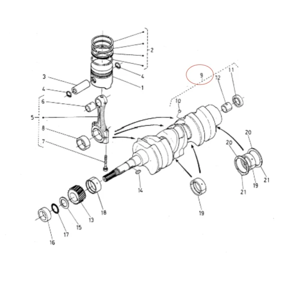 Crankshaft Universal M-25 – Nanni 3.90HE