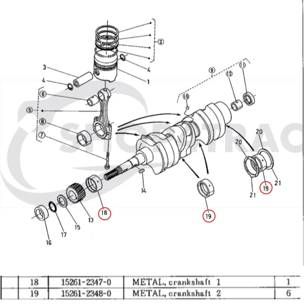 Main Bearing Set Universal M-25 | M-25XP – Nanni 3.90HE – Renault Marine D950 +0.20mm