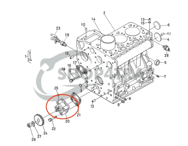Engine Oil Pump Universal M15 | M-25 | M-25XP | M-35 – Nanni 3.90HE | 4.110HE – Renault Marine D950