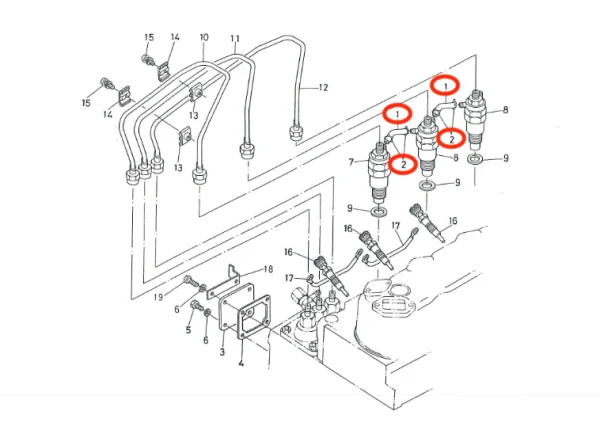 Fuel Return Line Universal M-25 | M-25XP – Nanni 3.90HE – Renault Marine D950